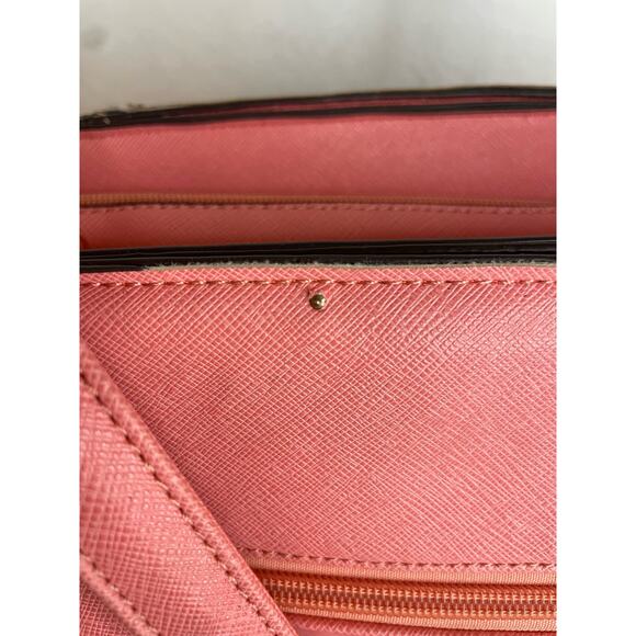 Womens Large Handbag Nude Peach White 12x9" GUC - Picture 2 of 6